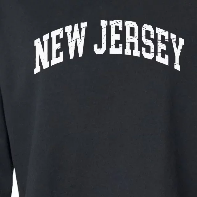 New Jersey Distressed Design Classic Cropped Pullover Crew