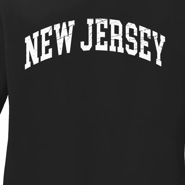 New Jersey Distressed Design Classic Ladies Long Sleeve Shirt