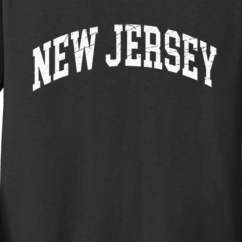 New Jersey Distressed Design Classic Kids Long Sleeve Shirt