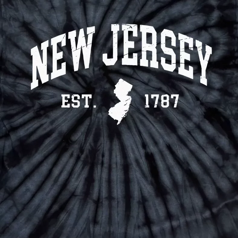 New Jersey Est 1787 Distressed Worn Tie-Dye T-Shirt