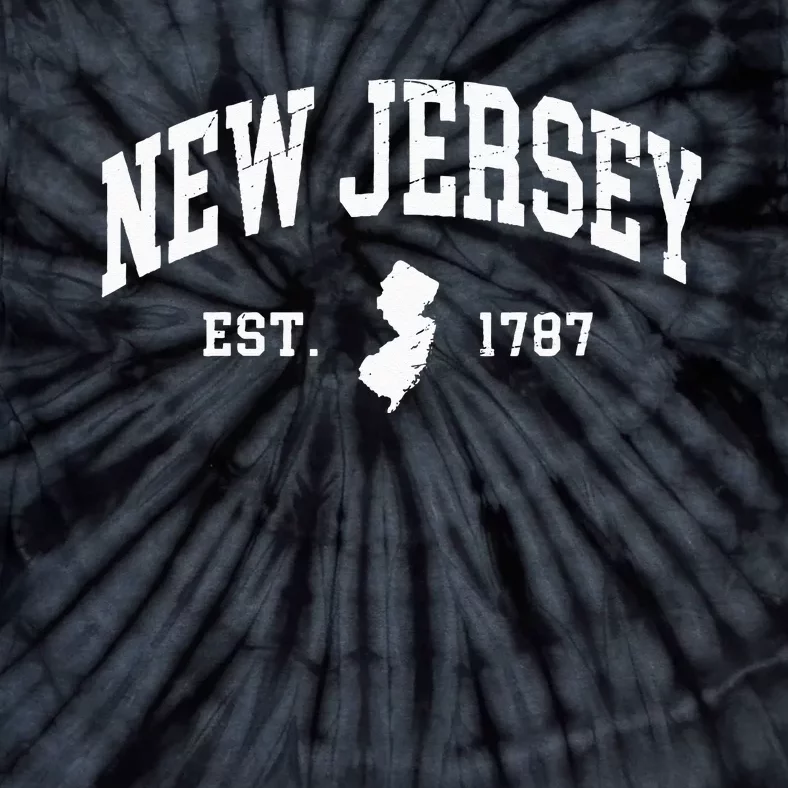 New Jersey Est 1787 Distressed Worn Design Classic Tie-Dye T-Shirt