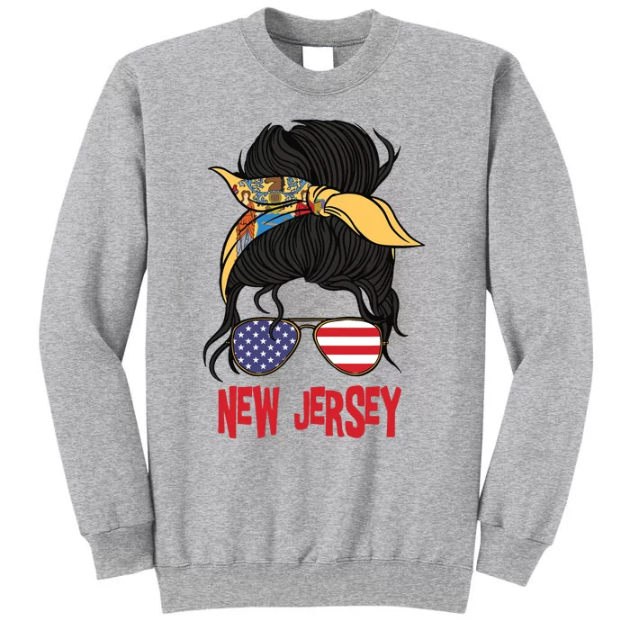 New Jersey For Girl New Jersey Proud State Flag For Women Tall Sweatshirt