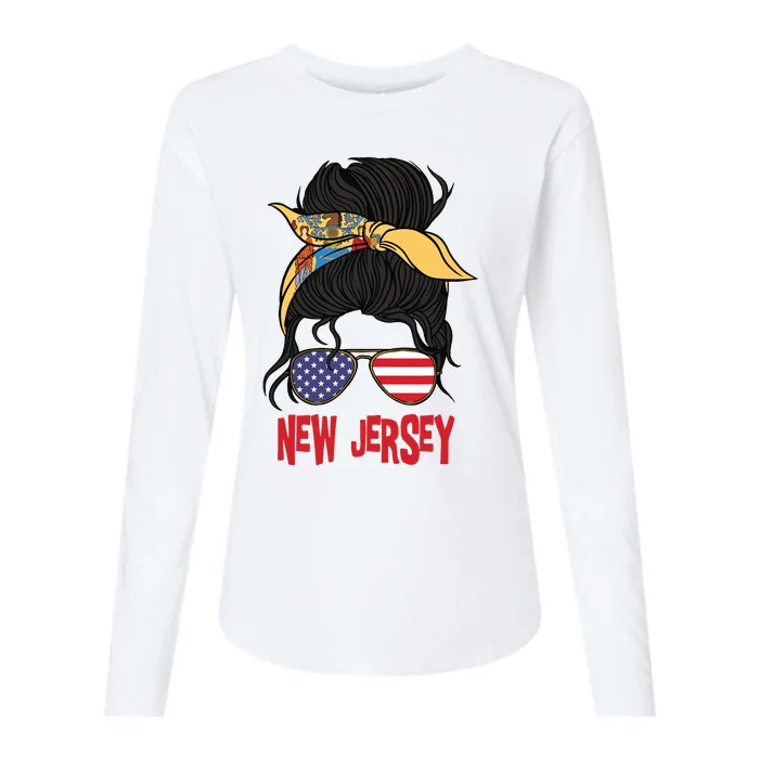 New Jersey For Girl New Jersey Proud State Flag For Women Womens Cotton Relaxed Long Sleeve T-Shirt