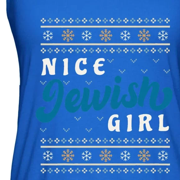 Nice Jewish Funny Ugly Hanukkah Sweater Ladies Essential Flowy Tank