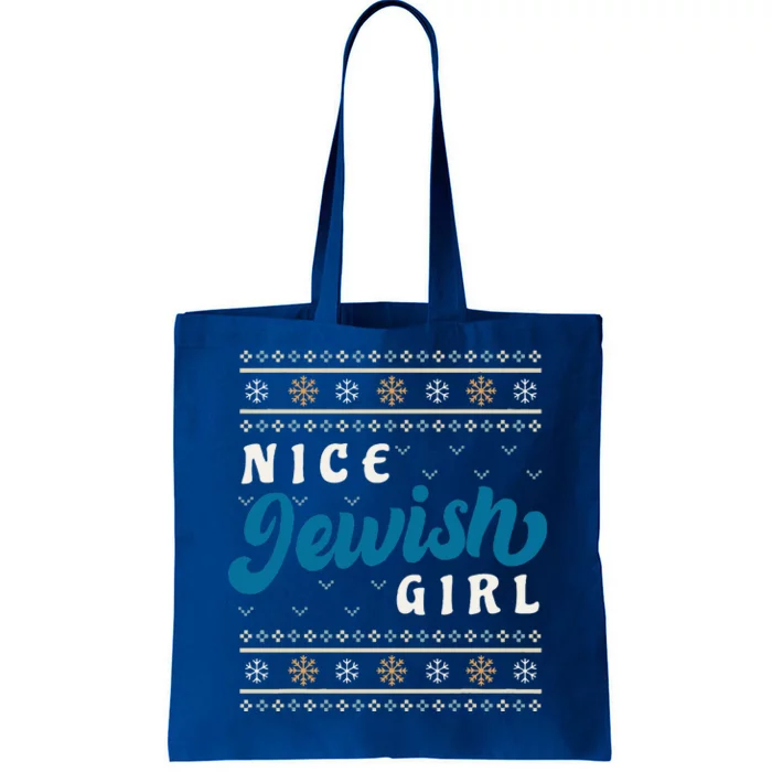 Nice Jewish Funny Ugly Hanukkah Sweater Tote Bag