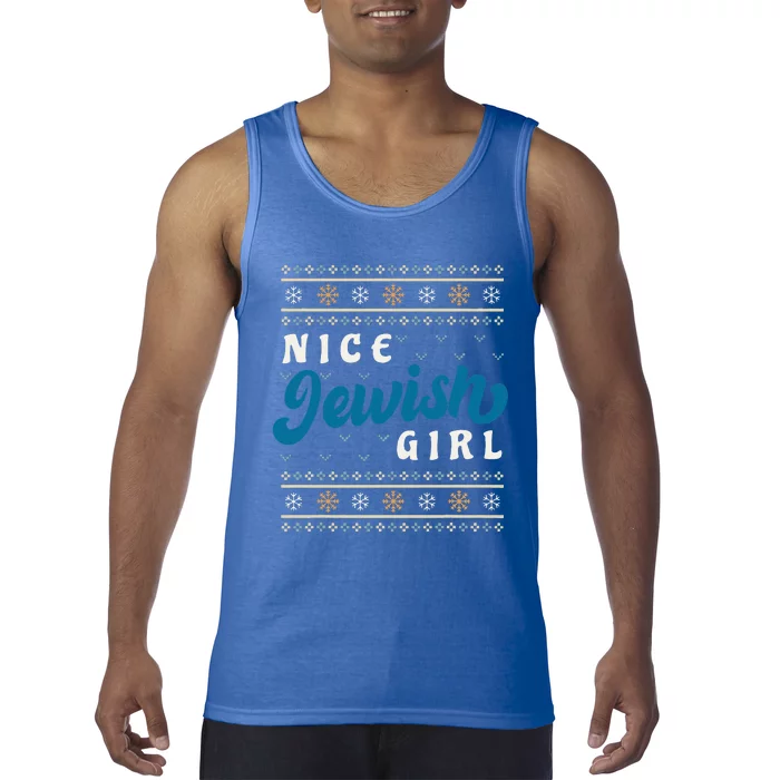 Nice Jewish Funny Ugly Hanukkah Sweater Tank Top