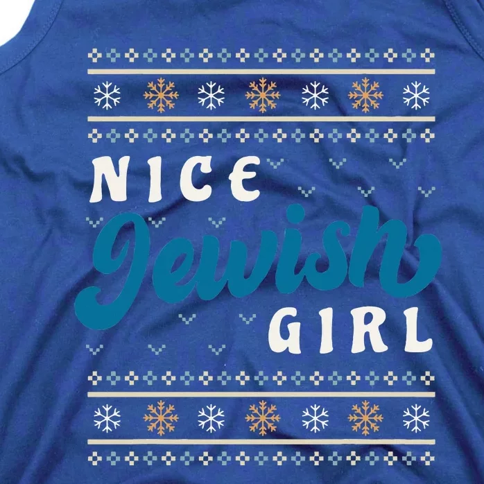 Nice Jewish Funny Ugly Hanukkah Sweater Tank Top