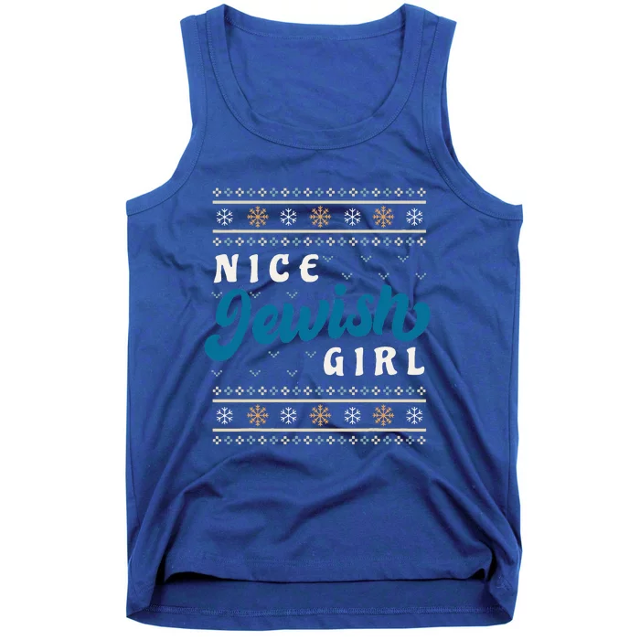 Nice Jewish Funny Ugly Hanukkah Sweater Tank Top