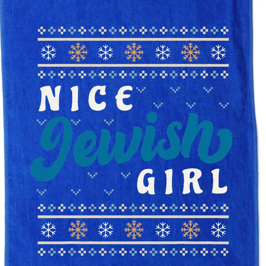 Nice Jewish Funny Ugly Hanukkah Sweater Platinum Collection Golf Towel