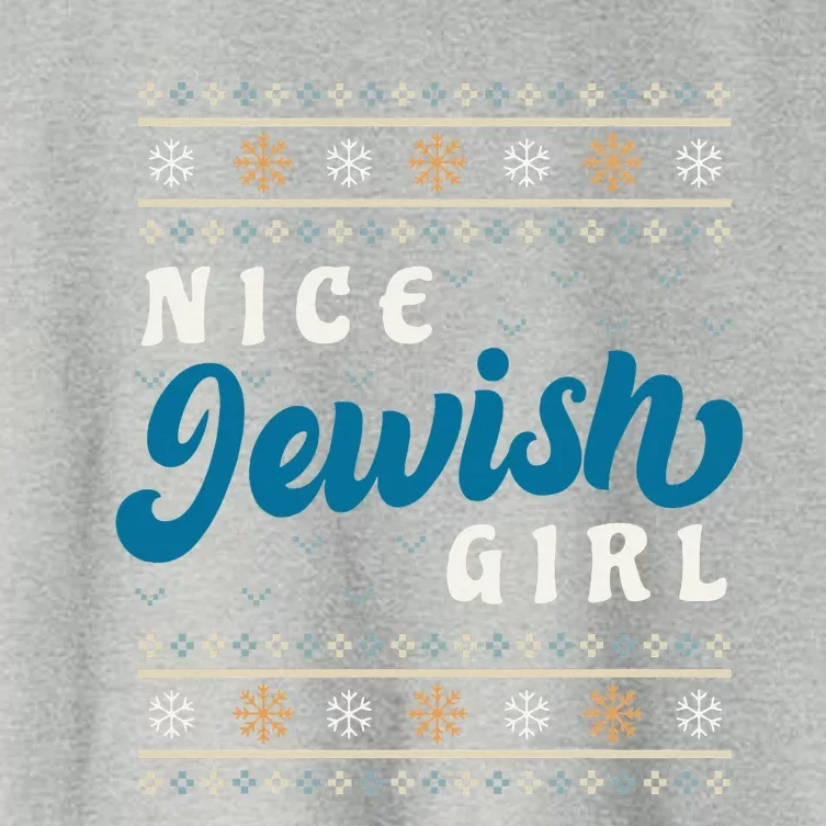 Nice Jewish Funny Ugly Hanukkah Sweater Women's Crop Top Tee