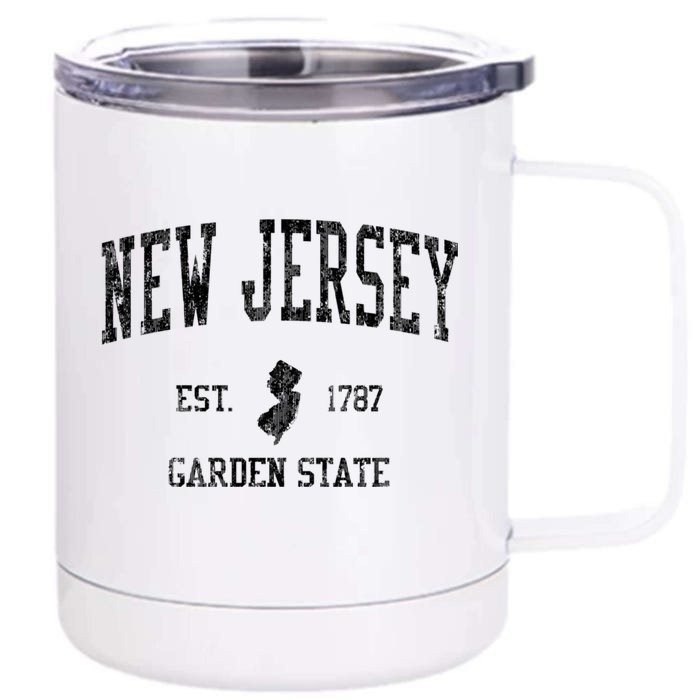 New Jersey Garden State Vintage Established Sports Design Front & Back 12oz Stainless Steel Tumbler Cup