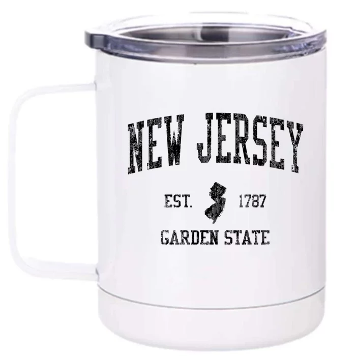 New Jersey Garden State Vintage Established Sports Design Front & Back 12oz Stainless Steel Tumbler Cup