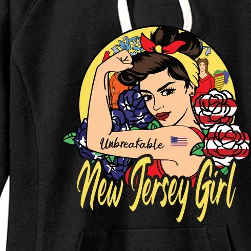 New Jersey Girl New Jersey Proud State Flag For Woman Women's Fleece Hoodie