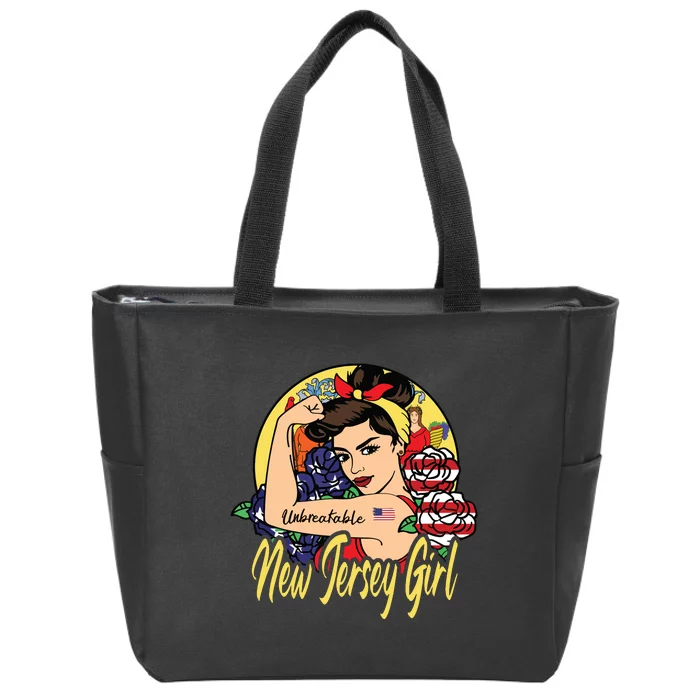 New Jersey Girl New Jersey Proud State Flag For Woman Zip Tote Bag