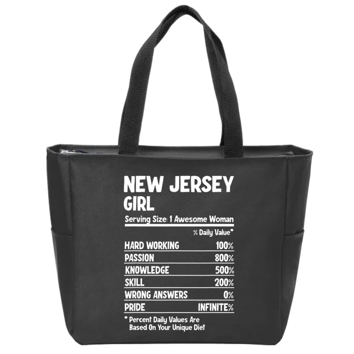 New Jersey Girl Zip Tote Bag