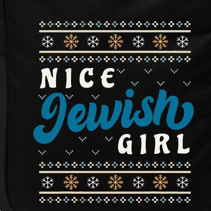 Nice Jewish Girl Funny Ugly Hanukkah Sweater Impact Tech Backpack