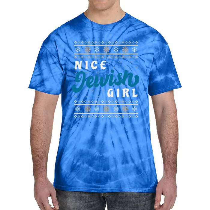 Nice Jewish Girl Funny Ugly Hanukkah Sweater Tie-Dye T-Shirt