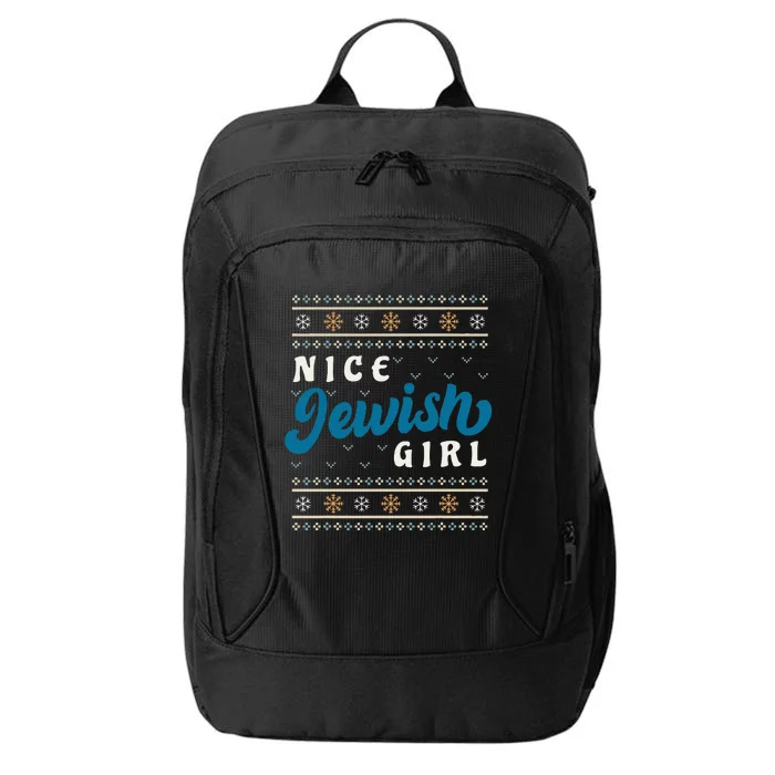 Nice Jewish Girl Funny Ugly Hanukkah Sweater City Backpack