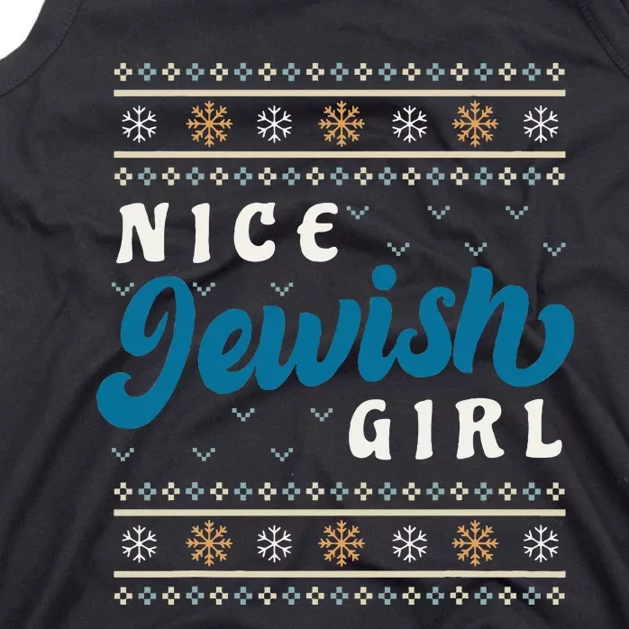 Nice Jewish Girl Funny Ugly Hanukkah Sweater Tank Top