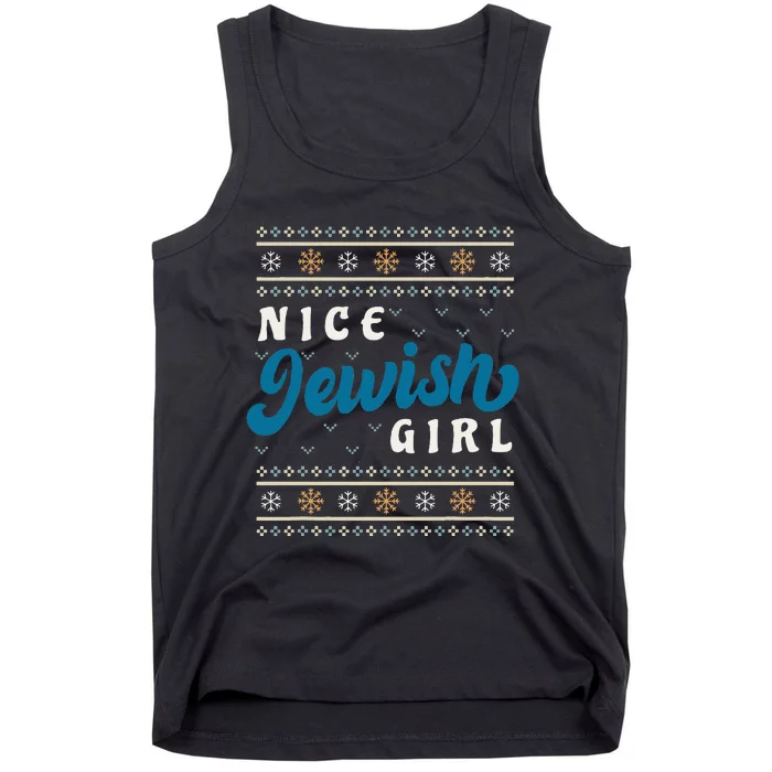 Nice Jewish Girl Funny Ugly Hanukkah Sweater Tank Top