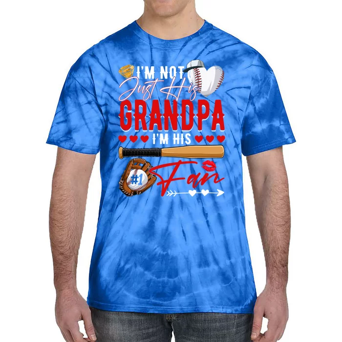 Not Just His Grandpa His Number 1 Fan Proud Baseball Brother Gift Tie-Dye T-Shirt