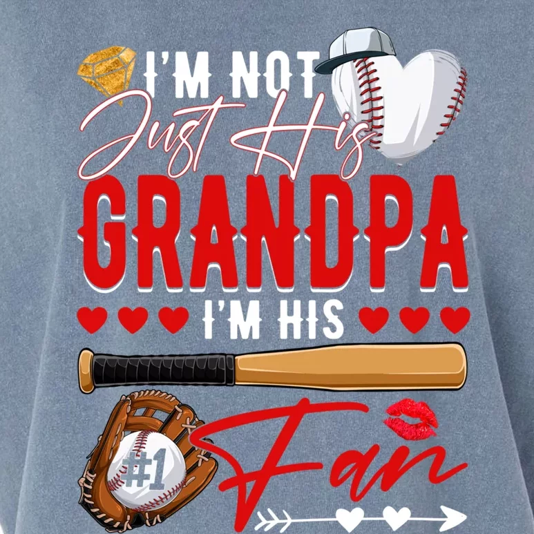 Not Just His Grandpa His Number 1 Fan Proud Baseball Brother Gift Garment-Dyed Women's Muscle Tee