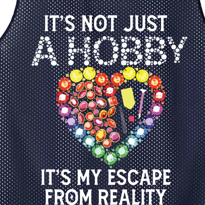 Not Just Hobby It's My Escape From Reality Diamond Painting Mesh Reversible Basketball Jersey Tank