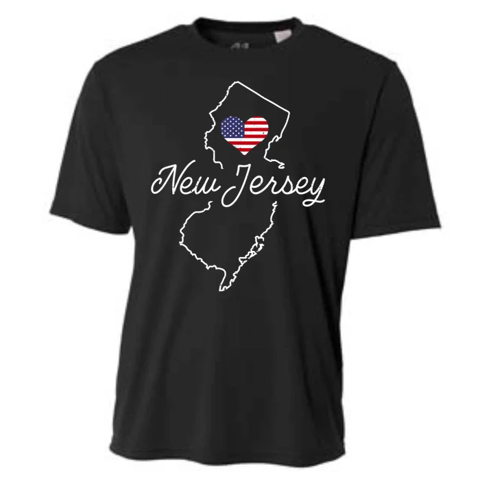 New Jersey Lover Love Nj State Flag New Jersey Cooling Performance Crew T-Shirt