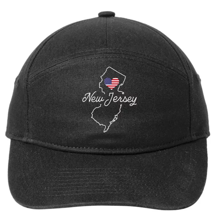 New Jersey Lover Love Nj State Flag New Jersey 7-Panel Snapback Hat