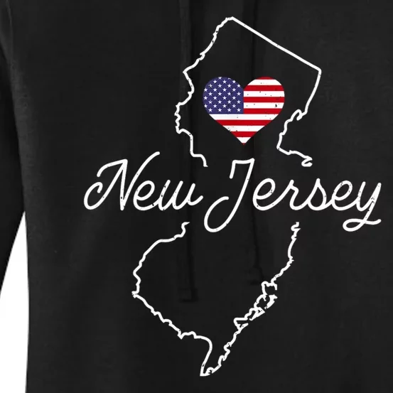 New Jersey Lover Love Nj State Flag New Jersey Women's Pullover Hoodie