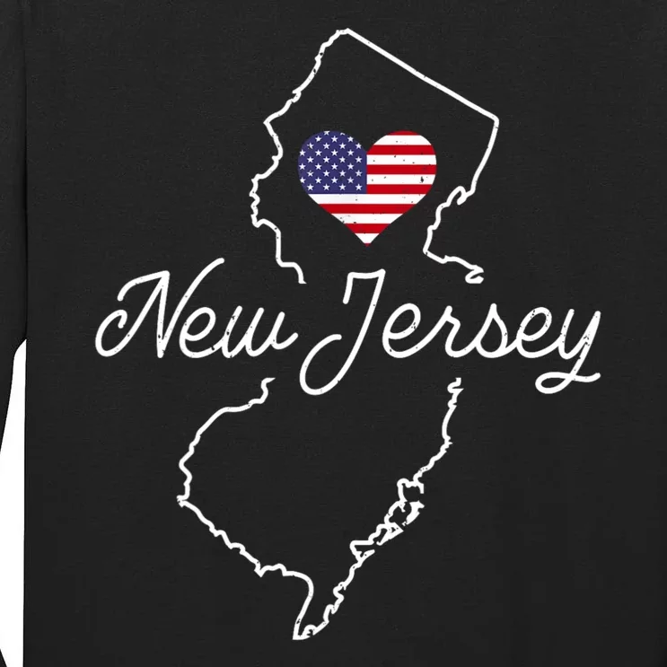 New Jersey Lover Love Nj State Flag New Jersey Tall Long Sleeve T-Shirt