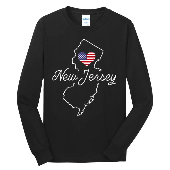 New Jersey Lover Love Nj State Flag New Jersey Tall Long Sleeve T-Shirt