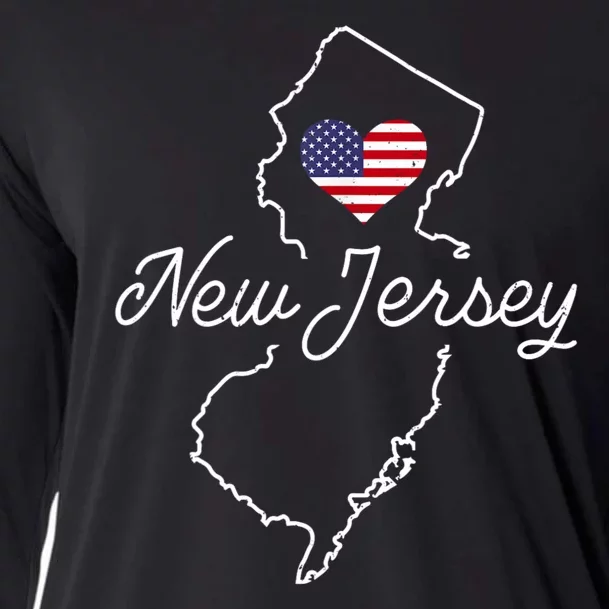 New Jersey Lover Love Nj State Flag New Jersey Cooling Performance Long Sleeve Crew