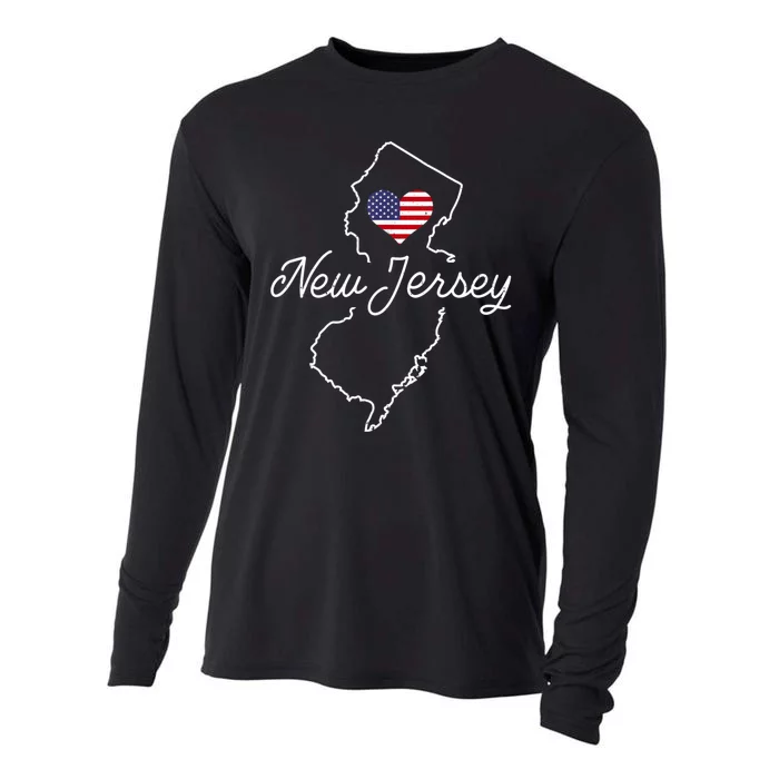 New Jersey Lover Love Nj State Flag New Jersey Cooling Performance Long Sleeve Crew