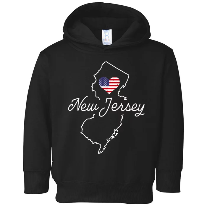 New Jersey Lover Love Nj State Flag New Jersey Toddler Hoodie