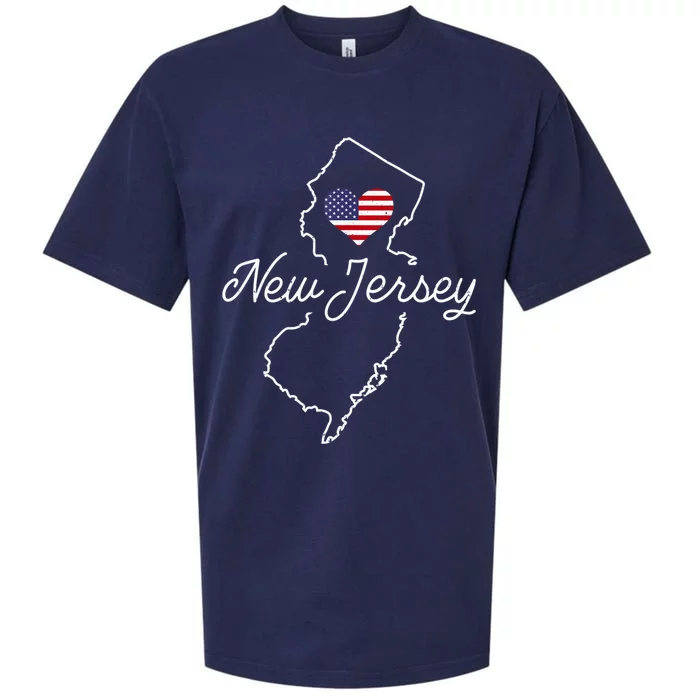 New Jersey Lover Love Nj State Flag New Jersey Sueded Cloud Jersey T-Shirt