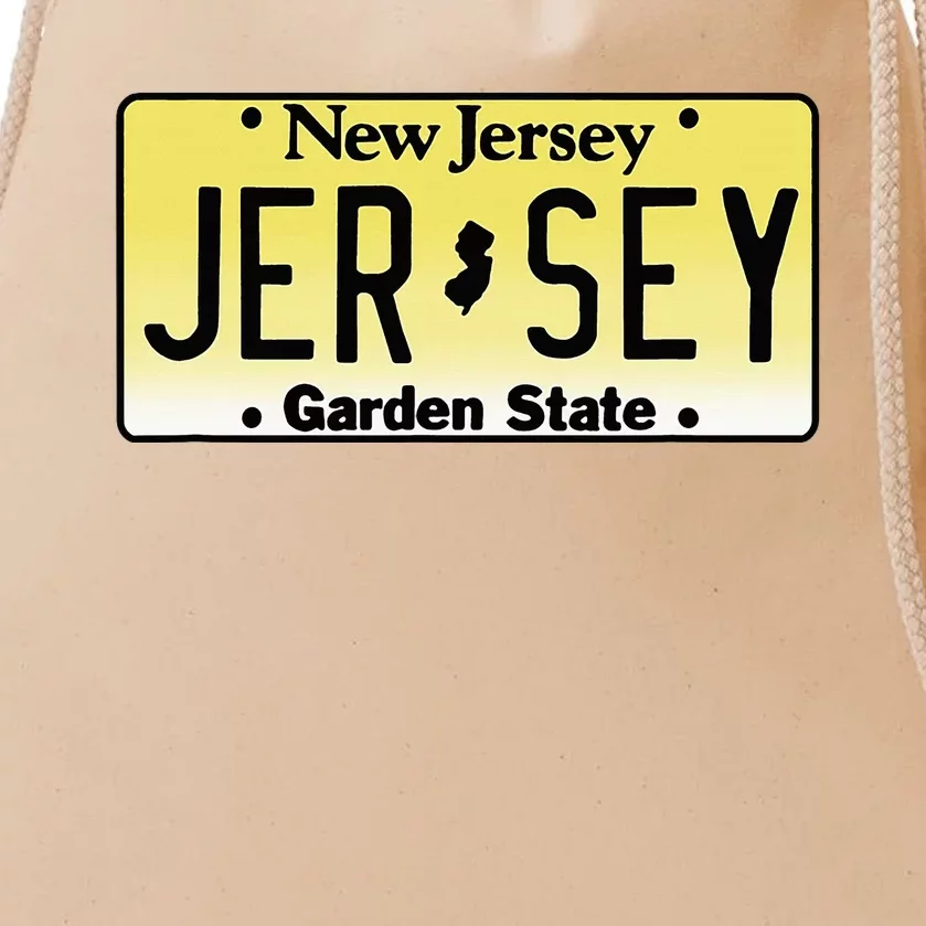 New Jersey License Plate Throwback Design Classic Drawstring Bag