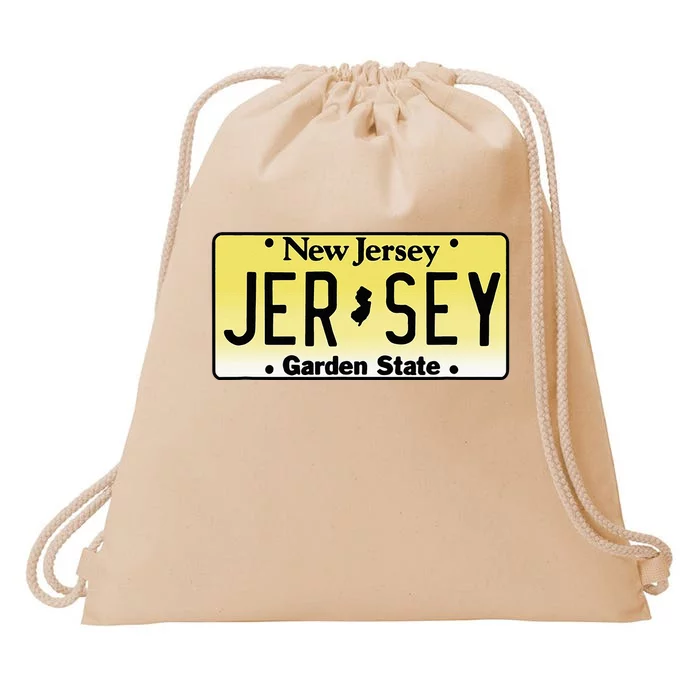 New Jersey License Plate Throwback Design Classic Drawstring Bag