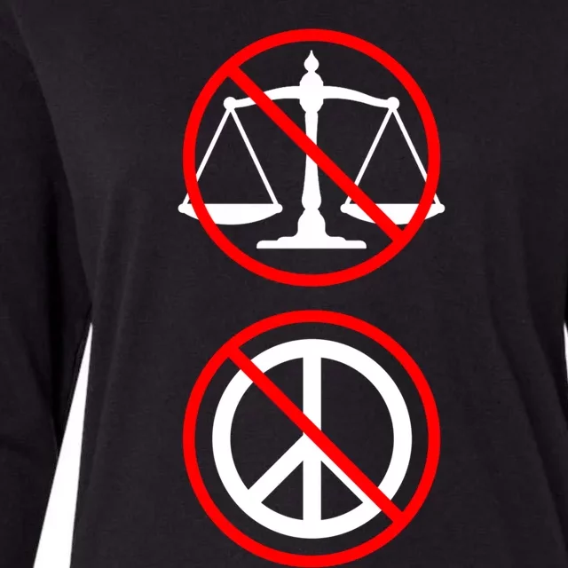 No Justice No Peace Symbols Black Lives Matter Protest Funny Gift Womens Cotton Relaxed Long Sleeve T-Shirt