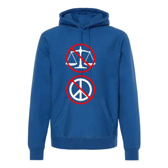 No Justice No Peace Symbols Black Lives Matter Protest Funny Gift Premium Hoodie