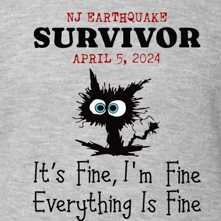 New Jersey Nj Earthquake Survivor IM Fine Everythings Fine Toddler Sweatshirt