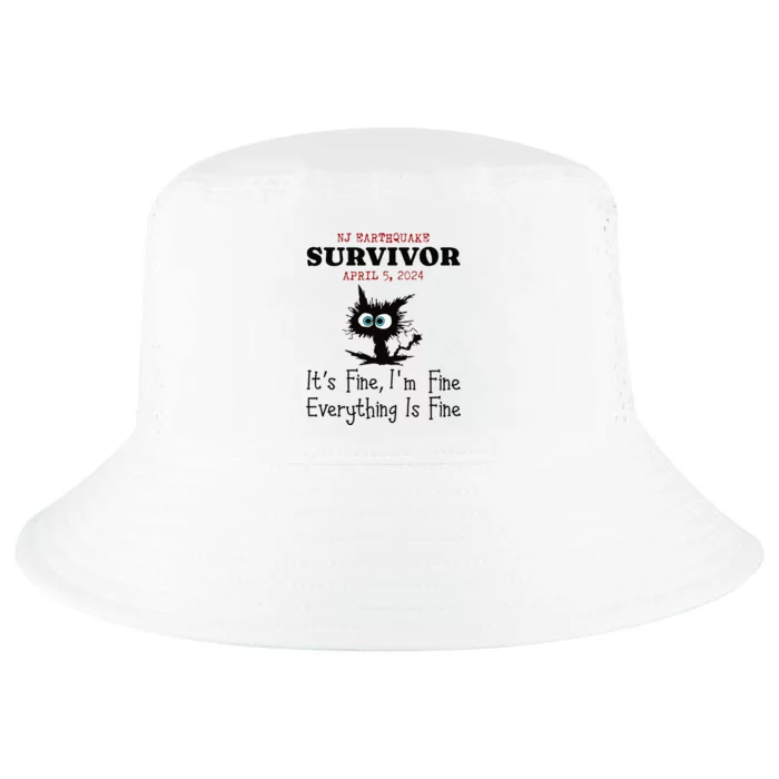 New Jersey Nj Earthquake Survivor IM Fine Everythings Fine Cool Comfort Performance Bucket Hat