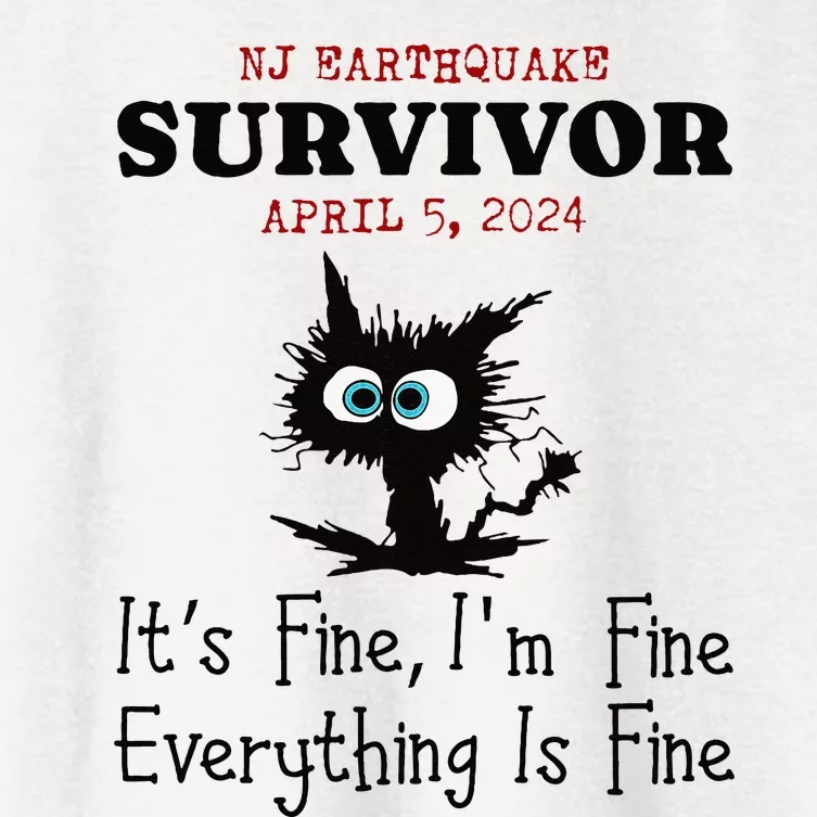 New Jersey Nj Earthquake Survivor IM Fine Everythings Fine Women's Crop Top Tee