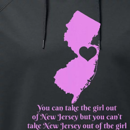 New Jersey Nj Girl State Map Heart Pride Funny Cute Performance Fleece Hoodie