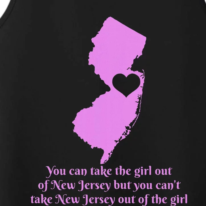 New Jersey Nj Girl State Map Heart Pride Funny Cute Performance Tank