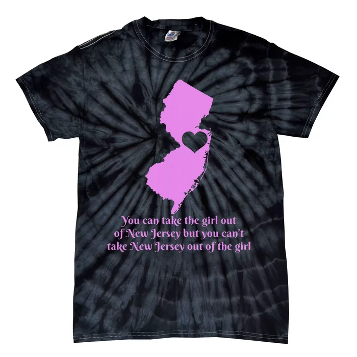 New Jersey Nj Girl State Map Heart Pride Funny Cute Tie-Dye T-Shirt