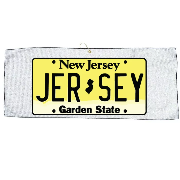 New Jersey Nj License Plate Classic Large Microfiber Waffle Golf Towel