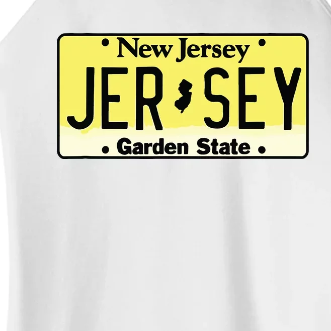 New Jersey Nj License Plate Classic Women’s Perfect Tri Rocker Tank