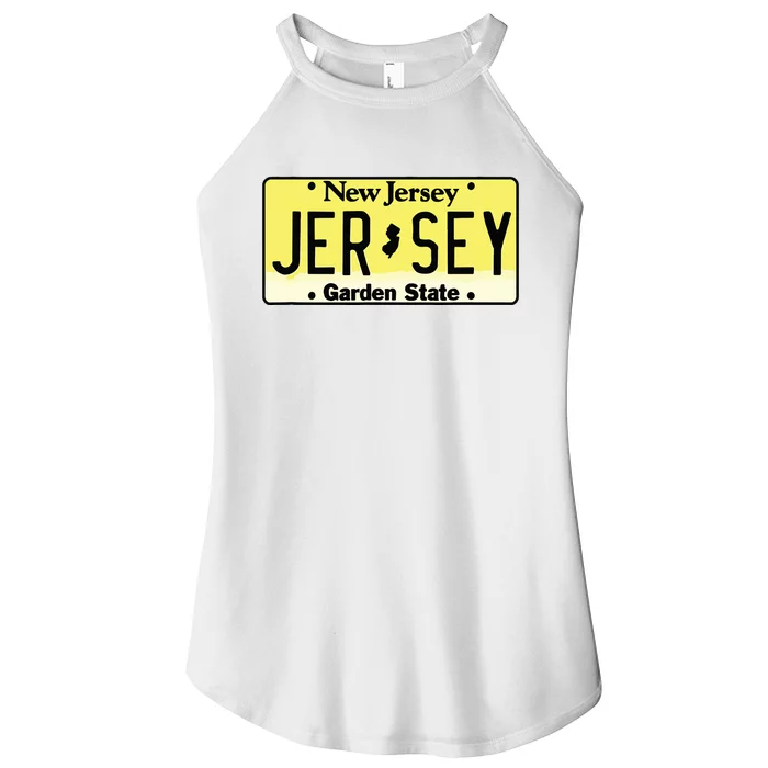 New Jersey Nj License Plate Classic Women’s Perfect Tri Rocker Tank