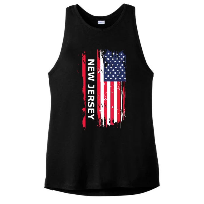 New Jersey Nj State Ladies Tri-Blend Wicking Tank